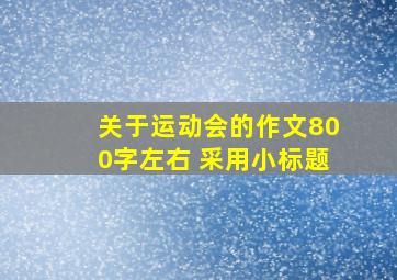 关于运动会的作文800字左右 采用小标题